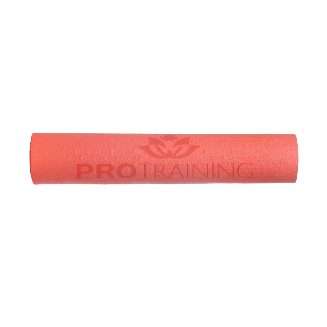 ProTraining Yoga Mat for Fitness, Exercise or Meditation, Stretching Mat for Everyday Use, Non-Slip Yoga Mat, Workout Mat for Men & Women (Red - 4 mm)