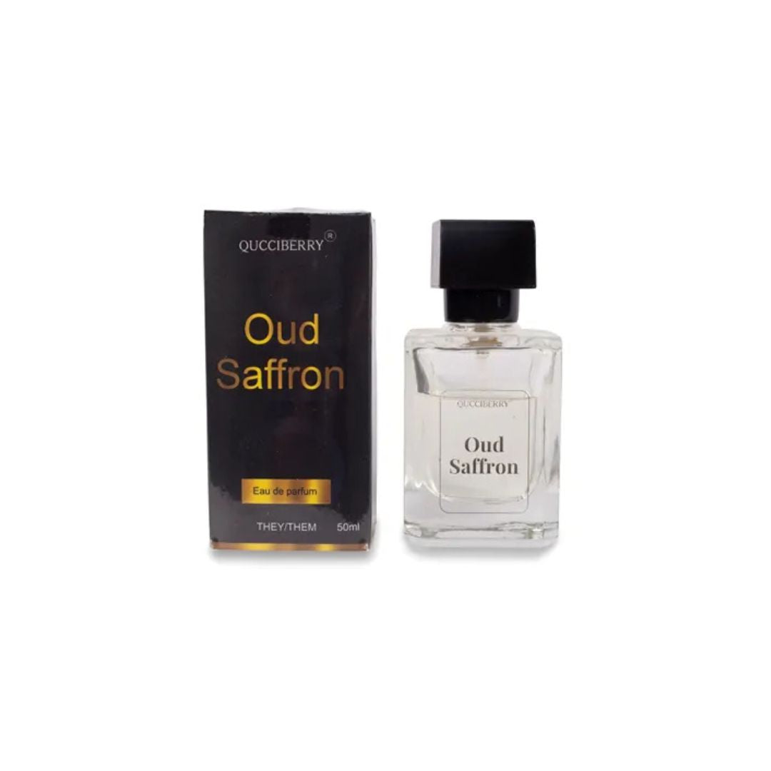 Oud Saffron Eau De Parfum, 50 ML �������� Premium Luxury Fragrance, Long-Lasting, Amber Musky Woody Scent, Perfect for Day & Night, Unisex, Oud & Sandalwood Notes, Ideal for Special Occasions