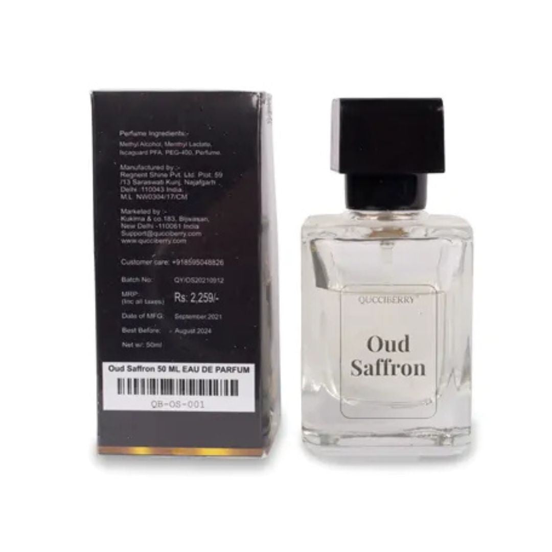 Oud Saffron Eau De Parfum, 50 ML �������� Premium Luxury Fragrance, Long-Lasting, Amber Musky Woody Scent, Perfect for Day & Night, Unisex, Oud & Sandalwood Notes, Ideal for Special Occasions