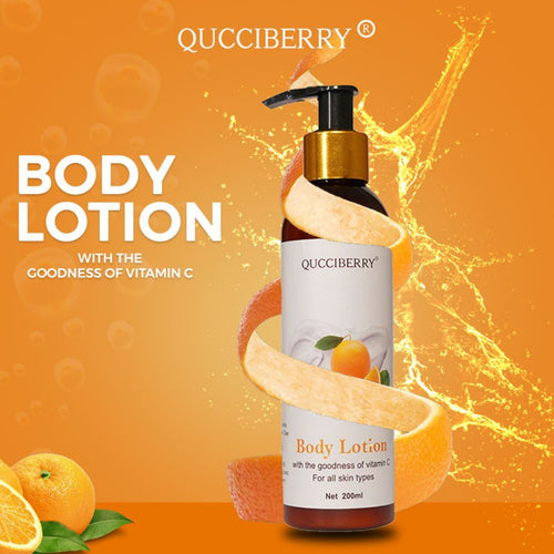 Qucciberry Vitamin C Body Lotion �������� Nourishes, Hydrates, Brightens Skin, Evens Skin Tone, Free of Sulphates & Parabens, Natural Ingredients