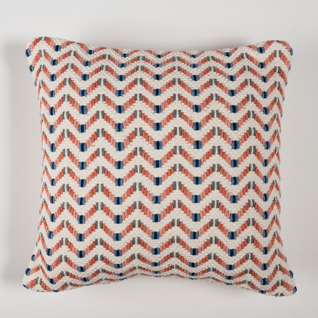 Sapphire Cotton Cushion Cover with Zipper Closure | Handwoven Cushion Cover for Sofa or Bed - Jodaro.com