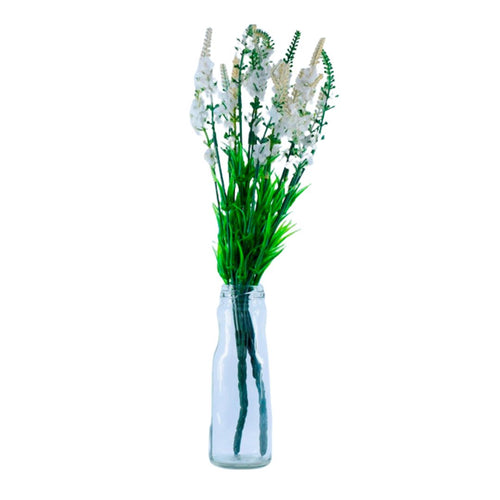 Qucciberry Artificial Spring Advent Lavender Flowers - White, Decorative Piece for Weddings, Table & Home D����cor, Stylish and Long-Lasting, Unisex
