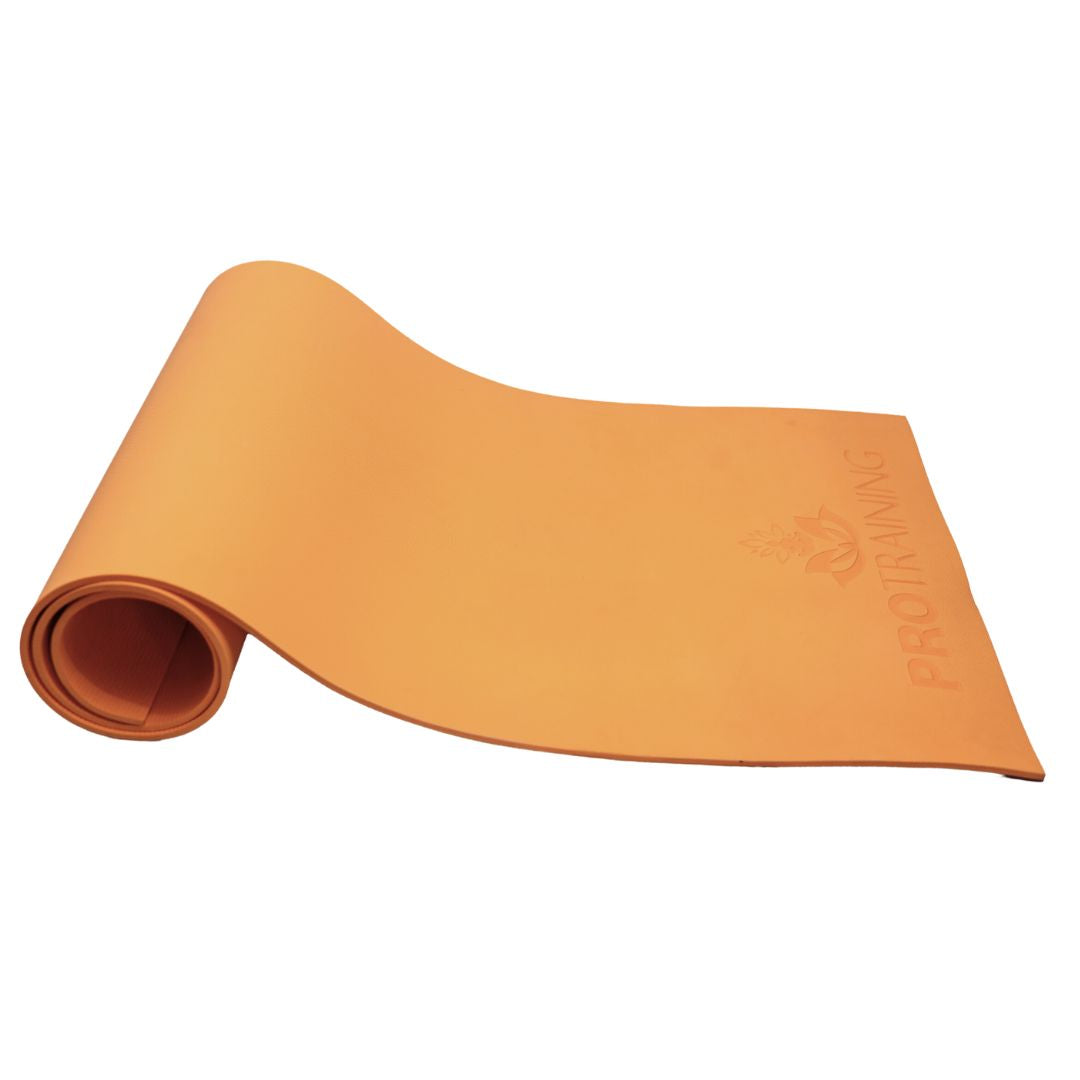 ProTraining Yoga Mat for Fitness, Exercise or Meditation, Stretching Mat for Everyday Use, Non-Slip Yoga Mat, Workout Mat for Men & Women (Orange - 6 mm)