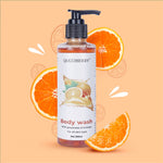 Qucciberry Orange Bodywash�������� Nourishing, Moisturizing Shower Gel with Natural Ingredients, Long-Lasting Aromatic Blend of Fruits, Flowers, and Herbs for Soft, Smooth Skin, Unisex, 200 ML