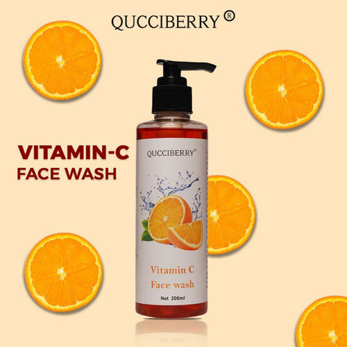 Qucciberry Vitamin C Face Wash �������� Antioxidant-Rich, Removes Oil & Grime, Promotes Collagen Synthesis, Natural Ingredients, Suitable for All Skin Types