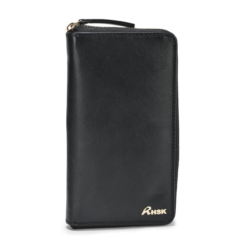 Kitty Grain Leather Wallet, High-Quality Black Leather, Compact and Practical, Perfect for Men��������s Essentials (Black)