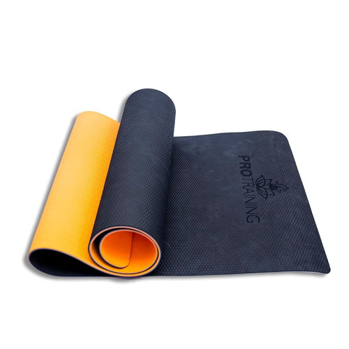 ProTraining Yoga Mat for Fitness, Workout and Meditation, Comfortable Stretching Mat for Daily Use, Anti-Slip and Lightweight Yoga Mat for Men & Women (Black - 6 mm)