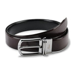 Men��������s Black & Brown Solid Reversible Leather Belt, Premium Leather, Versatile Design, Perfect for All Occasions (Black/Brown)