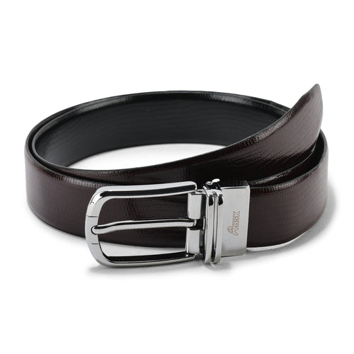 Men��������s Black & Brown Solid Reversible Leather Belt, Premium Leather, Versatile Design, Perfect for All Occasions (Black/Brown)