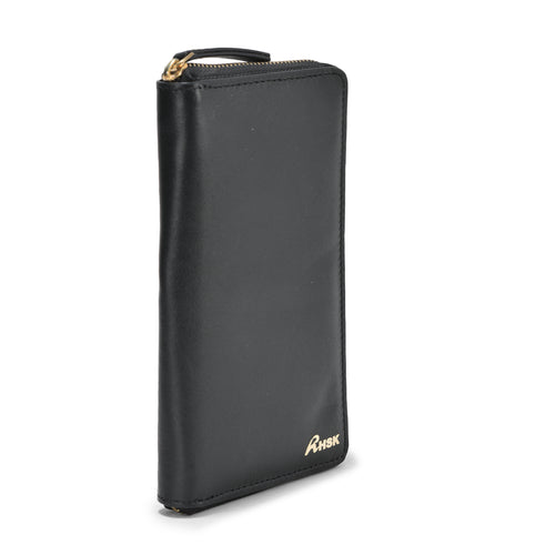 Kitty Grain Leather Wallet, High-Quality Black Leather, Compact and Practical, Perfect for Men��������s Essentials (Black)