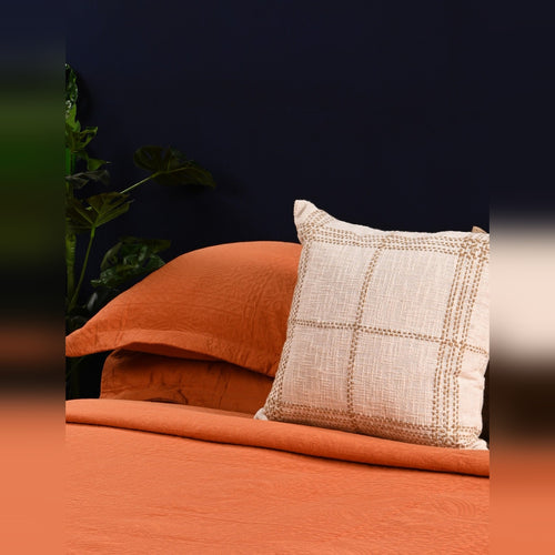 Cityscape Matelass���� Bedcover Made from Organic Cotton, Features a Smooth Feel with Subtle Loft and Breathable. Comes with 2 Pillow Shams, Elegant, Lightweight, Soft, Perfect for Year-Round Comfort and Relaxation (1 Bedcover + 2 Pillow Shams)