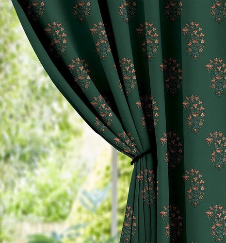 Casableu Calyx Polyester Eyelets (Steel) Blackout Curtains with Tie Back, Bedroom Living Room