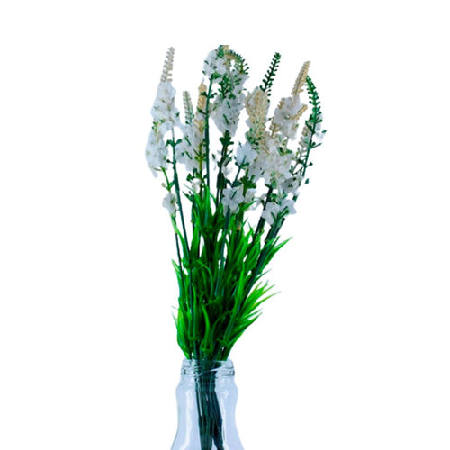Qucciberry Artificial Spring Advent Lavender Flowers - White, Decorative Piece for Weddings, Table & Home D����cor, Stylish and Long-Lasting, Unisex