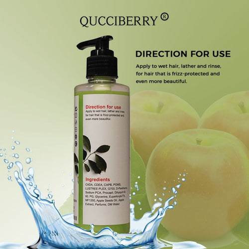 Qucciberry Apple Cider Vinegar Shampoo �������� Natural Scalp Detox, Restores Hair Gloss, Free of Sulphates & Parabens, Pure Apple Cider Vinegar