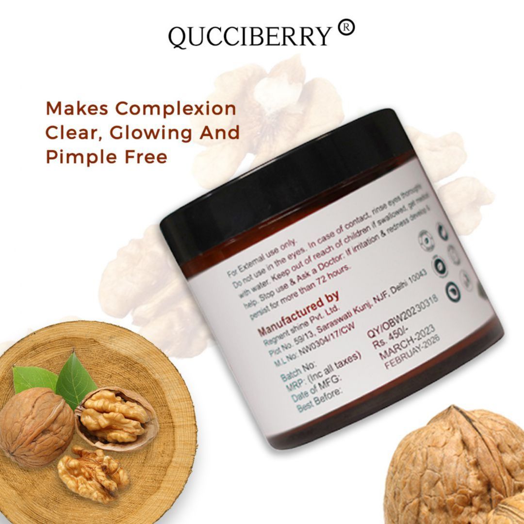 Qucciberry Coffee Scrub �������� Exfoliates Dead Skin, Restores Natural Glow, Prevents Cellulitis, Nourishes Skin, Made with Walnut Extract & Coffee Beans