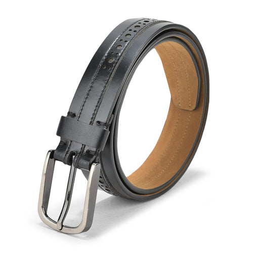 Men��������s Leather Belt with Metallic Buckle, Durable Leather, Modern Design, Ideal for Casual and Formal Settings