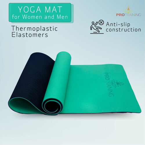ProTraining Yoga Mat for Fitness, Workout and Meditation, Comfortable Stretching Mat for Daily Use, Anti-Slip and Lightweight Yoga Mat for Men & Women (Green - 6 mm)