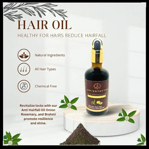 Shivatattva Anti-Hair Fall Oil, Bhringraj & Amla-Infused Hair Oil for Hair Growth, Scalp Nourishment & Strengthening, Ideal for Reducing Hair Fall & Promoting Vitality