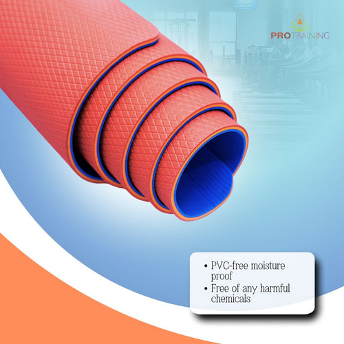 ProTraining Yoga Mat for Fitness, Workout and Meditation, Comfortable Stretching Mat for Daily Use, Anti-Slip and Lightweight Yoga Mat for Men & Women (Red - 6 mm)