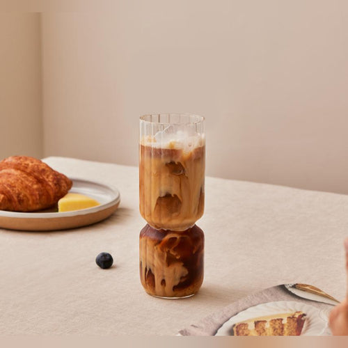 Fluted Long Drink Glasses, Versatile for Lemonade, Iced Brew, Juice, or as a Decorative Vase, Sleek and Elegant Design, Perfect for Breakfast Mornings, Barware, or Table D����cor, Ideal for Gifting (Set of 2)
