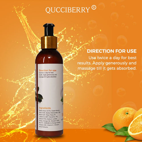 Qucciberry Vitamin C Body Lotion �������� Nourishes, Hydrates, Brightens Skin, Evens Skin Tone, Free of Sulphates & Parabens, Natural Ingredients