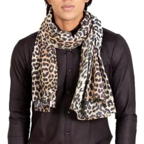 Leopard Print Scarf �������� Viscose Fabric, Unisex, Stylish and Lightweight, Perfect for Any Occasion