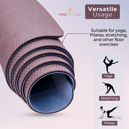 ProTraining Yoga Mat for Fitness, Workout and Meditation, Comfortable Stretching Mat for Daily Use, Anti-Slip and Lightweight Yoga Mat for Men & Women  (Grey - 6 mm)