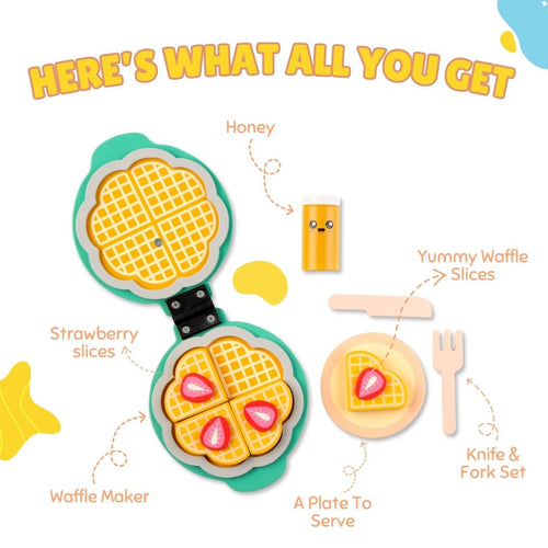 Cots and Cuddles Premium Quality Wooden Waffle Maker Toy for Kids