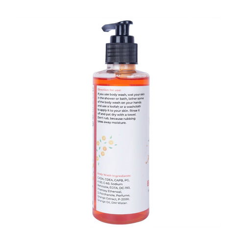 Qucciberry Orange Bodywash�������� Nourishing, Moisturizing Shower Gel with Natural Ingredients, Long-Lasting Aromatic Blend of Fruits, Flowers, and Herbs for Soft, Smooth Skin, Unisex, 200 ML