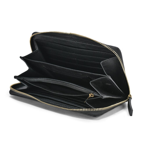 Kitty Grain Leather Wallet, High-Quality Black Leather, Compact and Practical, Perfect for Men��������s Essentials (Black)