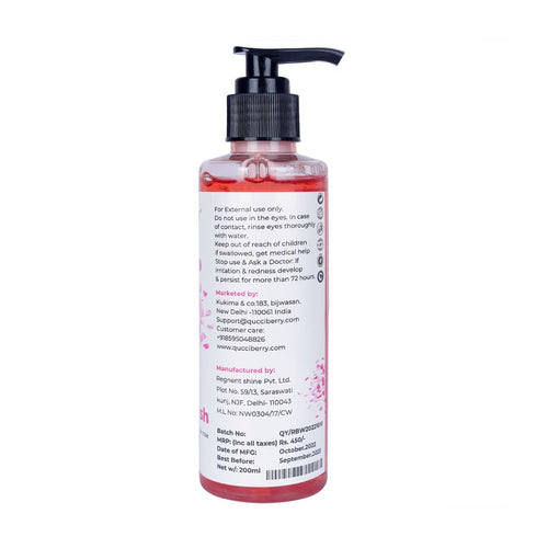 Qucciberry Rose Bodywash �������� Nourishing, Moisturizing Shower Gel with Natural Ingredients, Long-Lasting Floral Aromatic Blend of Rose, Fruits, and Herbs for Soft, Smooth Skin, Unisex,  200 ML