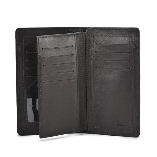 Paradise Grain Leather Wallet, Elegant Choco Leather, Sleek Design, Ideal for Casual and Formal Wear (Choco)