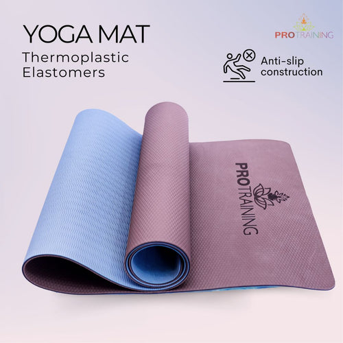 ProTraining Yoga Mat for Fitness, Workout and Meditation, Comfortable Stretching Mat for Daily Use, Anti-Slip and Lightweight Yoga Mat for Men & Women  (Grey - 6 mm)