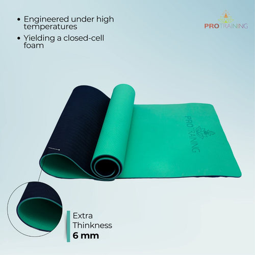 ProTraining Yoga Mat for Fitness, Workout and Meditation, Comfortable Stretching Mat for Daily Use, Anti-Slip and Lightweight Yoga Mat for Men & Women (Green - 6 mm)