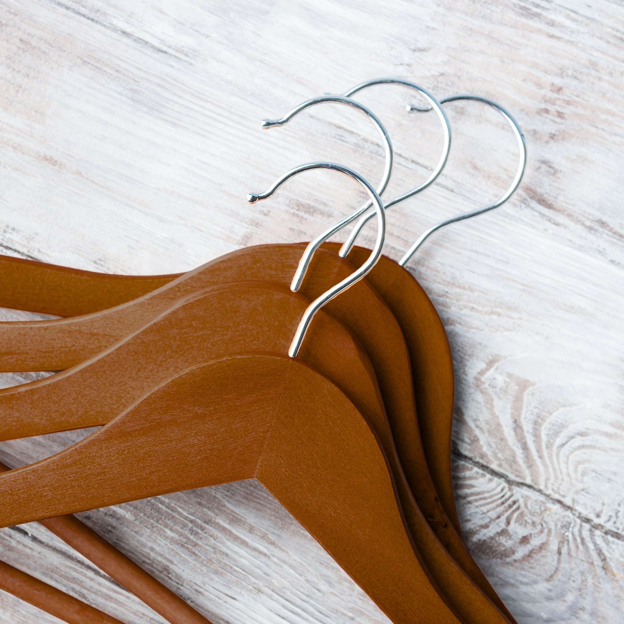 SuperGeneriX Dark Brown Wooden Hangers Set | Solid Wood Coat Hangers with Non-Slip Bar, 360������������ Swivel Hook, and Cut Notches | Durable & Stylish Space-Saving Garment Hangers for Closet Organization