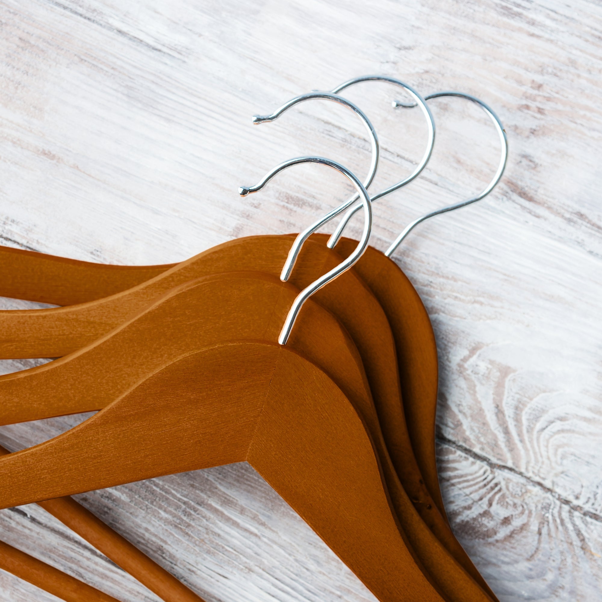 SuperGeneriX Dark Brown Wooden Hangers Set | Solid Wood Coat Hangers with Non-Slip Bar, 360������������ Swivel Hook, and Cut Notches | Durable & Stylish Space-Saving Garment Hangers for Closet Organization