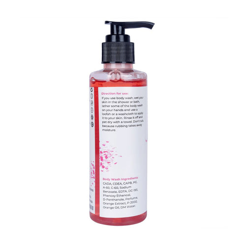 Qucciberry Rose Bodywash �������� Nourishing, Moisturizing Shower Gel with Natural Ingredients, Long-Lasting Floral Aromatic Blend of Rose, Fruits, and Herbs for Soft, Smooth Skin, Unisex,  200 ML