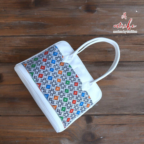 Colorful Geo Tote (white)