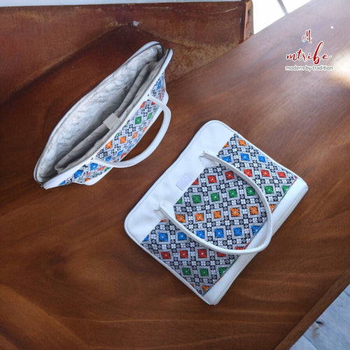 Colorful Geo Tote (white)