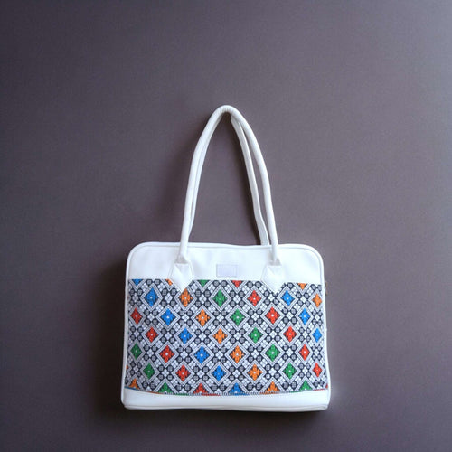 Colorful Geo Tote (white)
