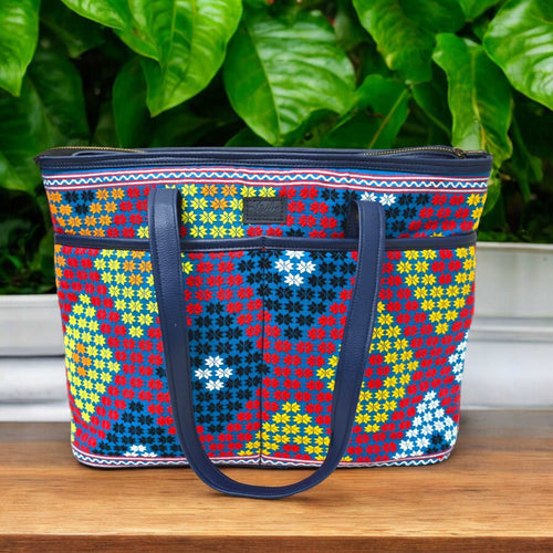 Colorful Oasis Tote (Blue 1)