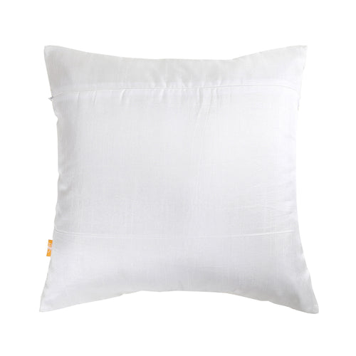 White Floral Embroidered Cushion Cover, Set of 2 pcs, White Tulip Embroidery with Gold Highlights, Hidden Closure, Fresh Floral Cushions (16