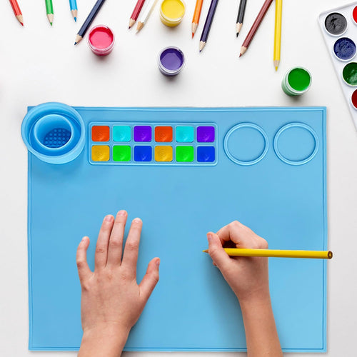Silicone Painting Mat with Palette and Water Holder
